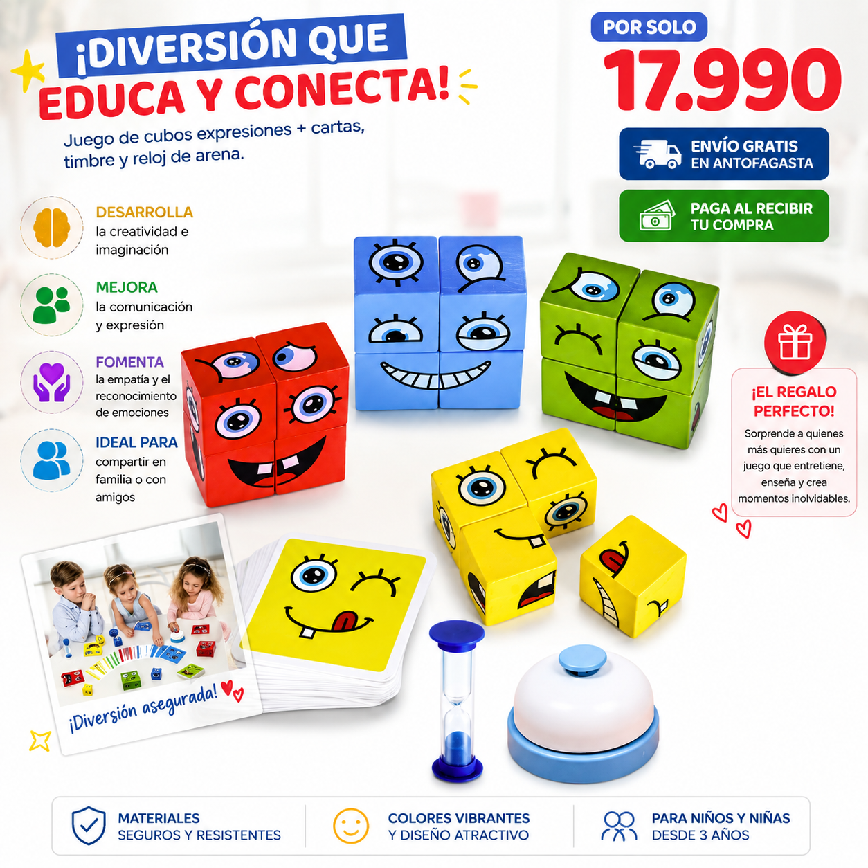 Juego Cambia Cara Expresiones con Timbre