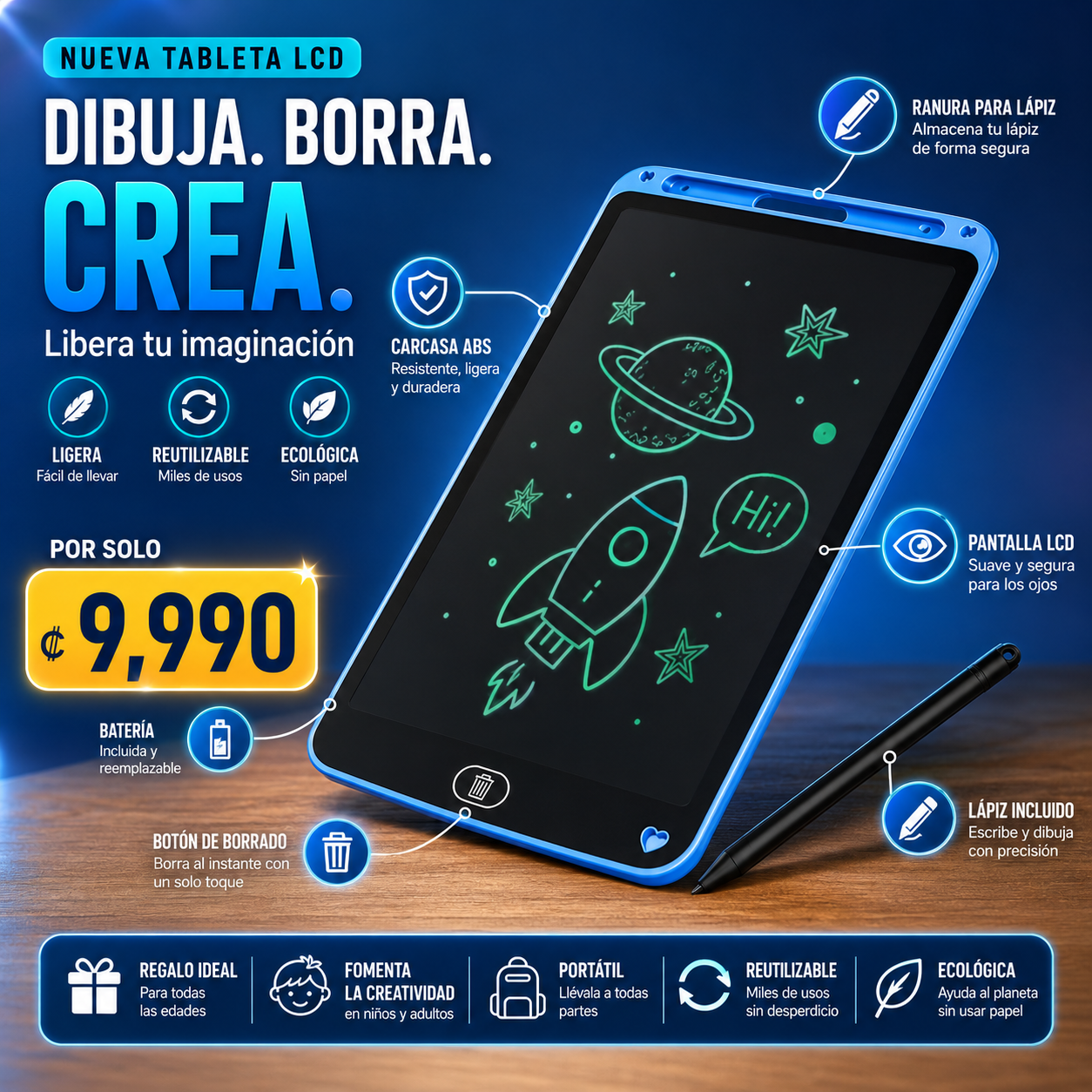 TABLET MAGICA DE ESCRITURA Y NOTAS