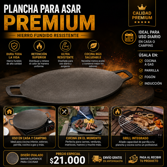 Plancha 39cm Antiadherente hierro