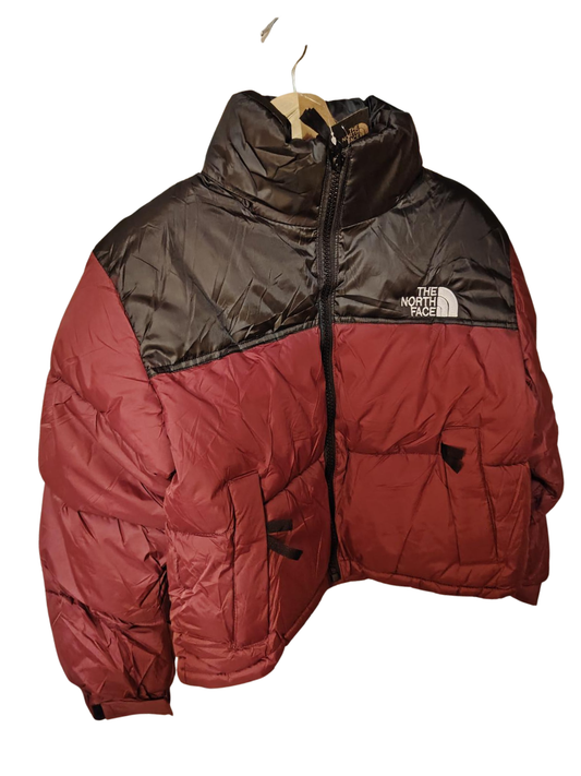 ❄️ CHAQUETA PUFFER MUJER PREMIUM Combinación Premium Negro & Rojo Óscuro