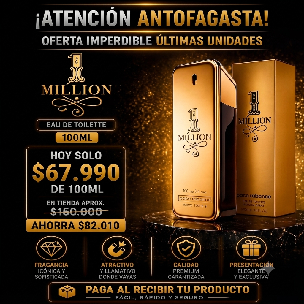 PERFUME ONE MILLION PARFUM HOMBRE 100 ML – Fragancia hombre moderna y versátil de perfumería .
