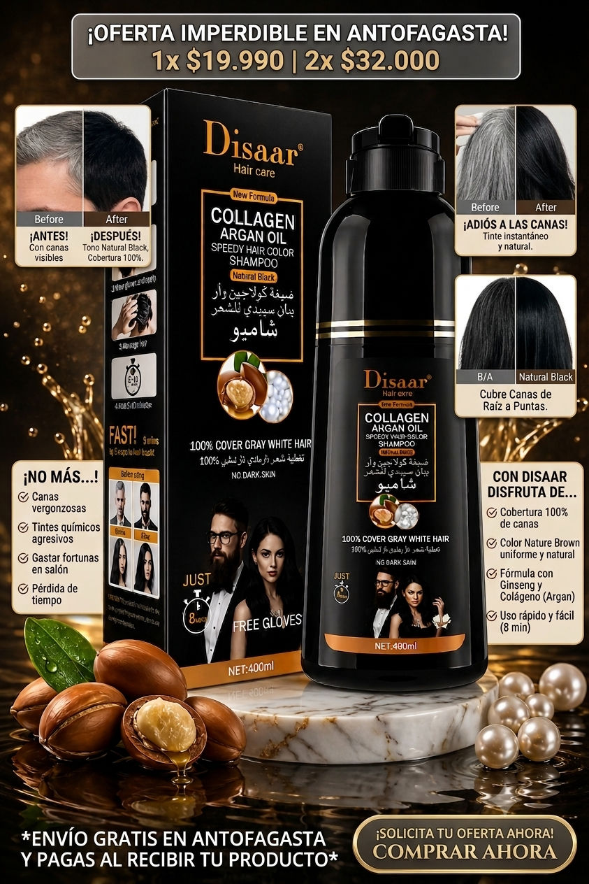 Shampoo cubre Canas Disaar  Color Negro  para cabello